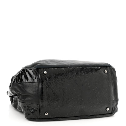 Chanel Lambskin Patent Calfskin Brooklyn Patchwork Accordion Flap Black 3 of 10