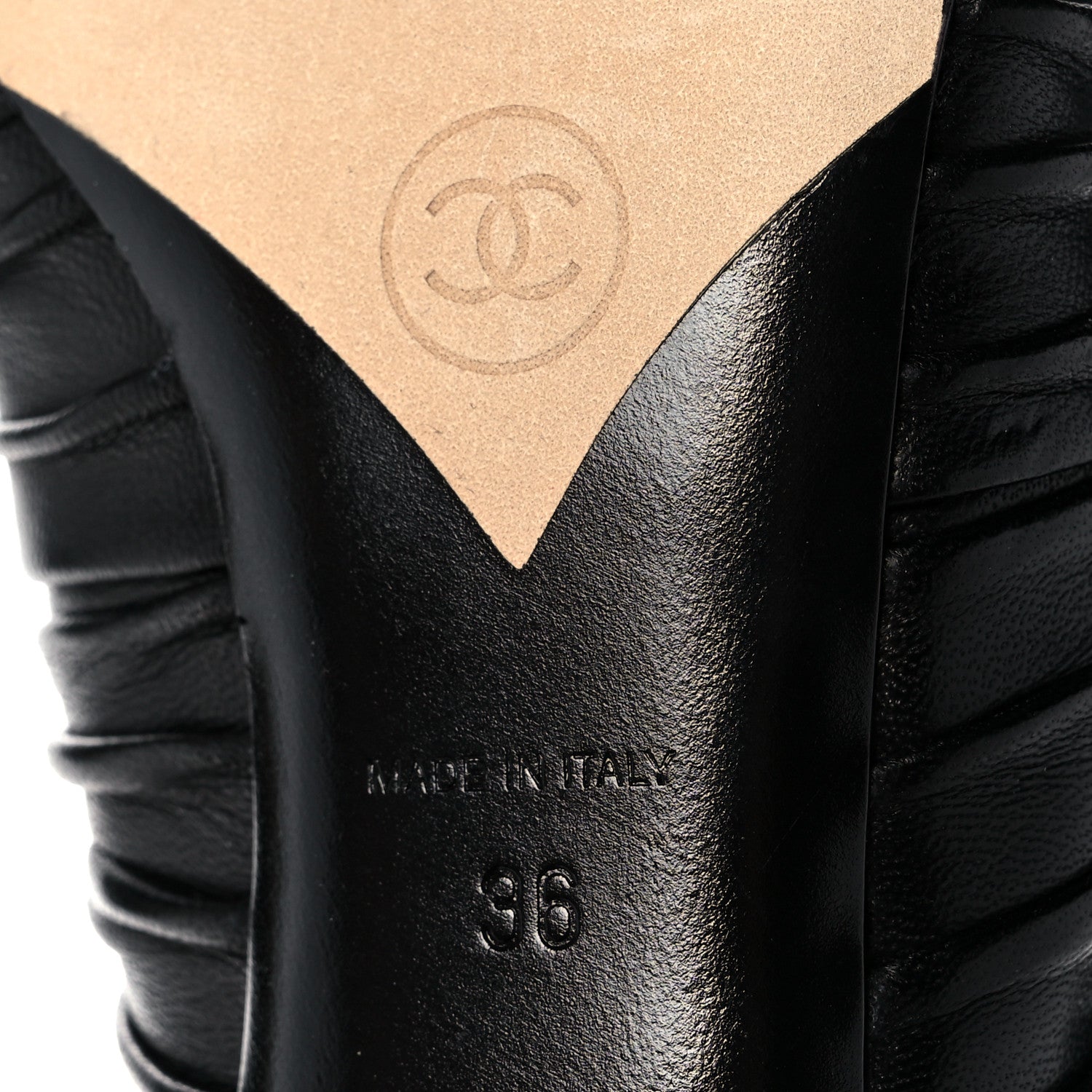Chanel Calfskin Bows CC Mules 36 Black 6 of 9