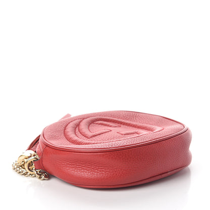 Gucci Pebbled Calfskin Mini Soho Chain Bag Tabasco Red 3 of 7