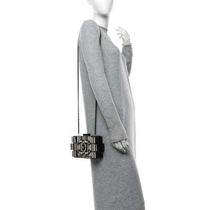 Chanel Plexiglass Barcode Boy Brick Lego Clutch Black 2 of 12