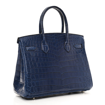 Hermes Matte Niloticus Crocodile Birkin 30 Bleu De Malte 3 of 13