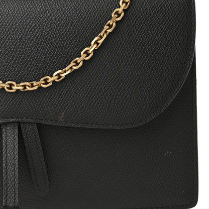 Christian Dior Grained Calfskin Saddle Chain Wallet Pouch Black 10 of 13