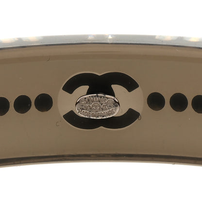 Chanel Resin Crystal CC Bangle Bracelet Black 4 of 5