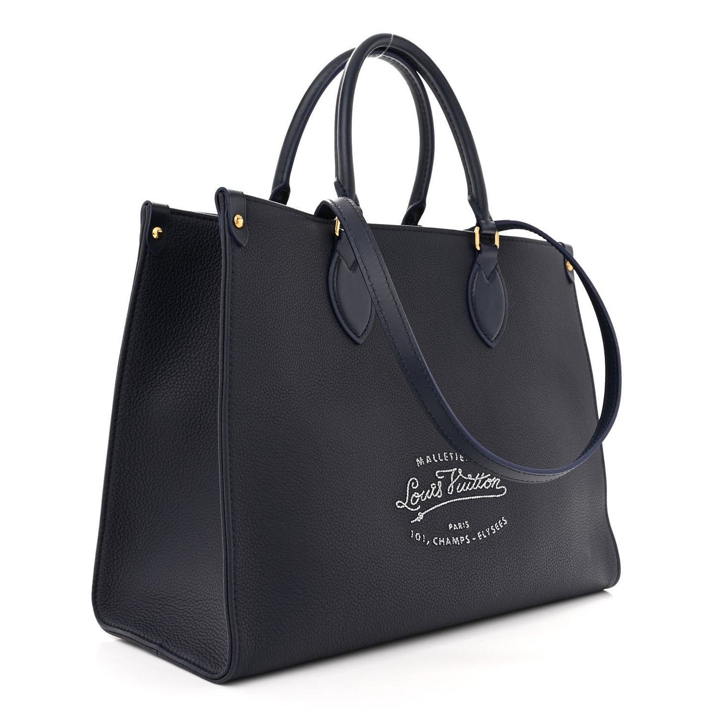 Grained Calfskin Nautical Onthego MM Navy Blue