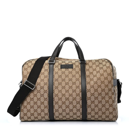 Gucci Monogram Dollar Calfskin Boston Duffle Bag Beige Ebony Testa di Moro Marrone Scuro 1 of 4