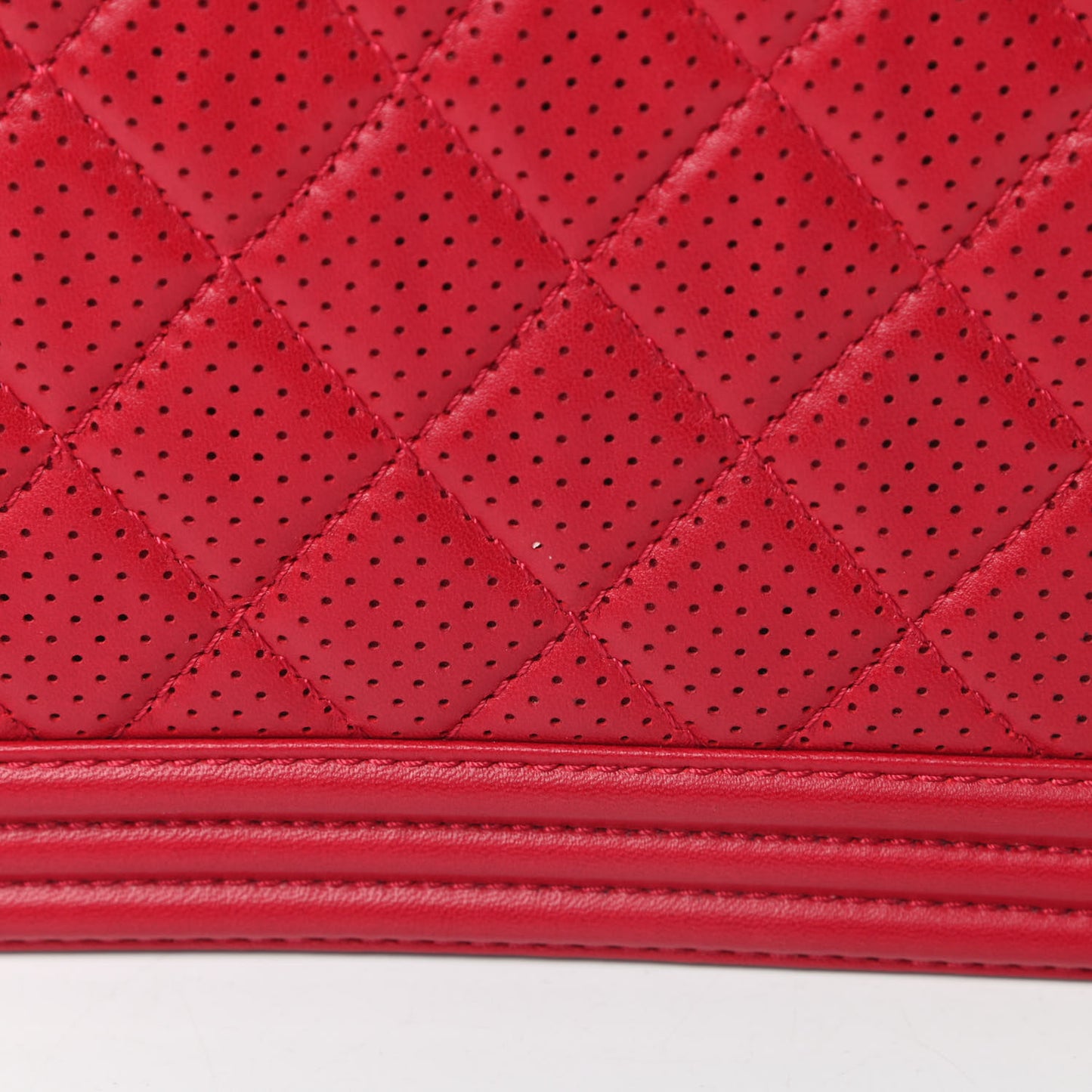 Perforated Lambskin Quilted New Medium Boy Flap Dark Pink