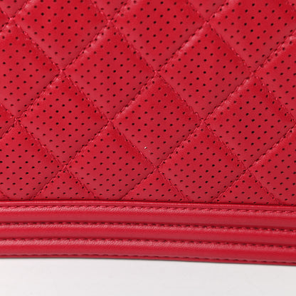 Chanel Perforated Lambskin Quilted New Medium Boy Flap Dark Pink 14 of 16