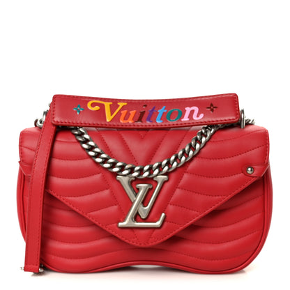 Louis Vuitton Calfskin New Wave Chain MM Ecarlate 1 of 12