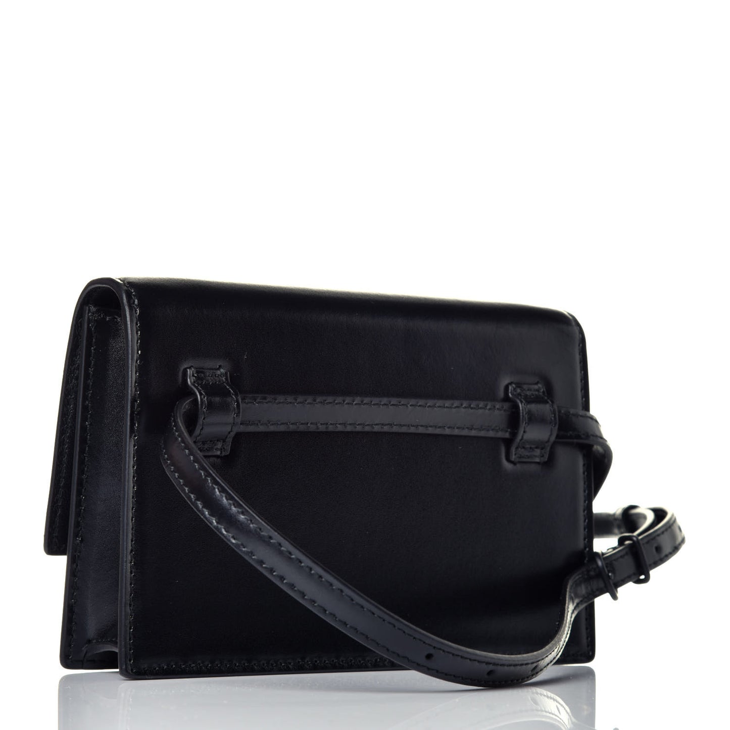 Shiny Box Calfskin Monochrome XS Sharp Belt Bag Black