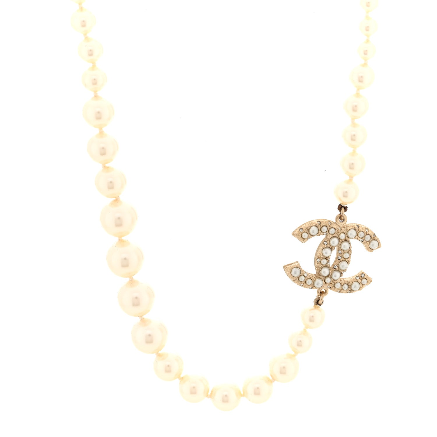 Chanel Pearl CC 100th Anniversary Necklace Light Gold 1 of 5
