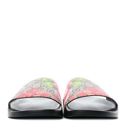Gucci GG Supreme Monogram Blooms Slide Sandals 38 Beige Multicolor 2 of 4