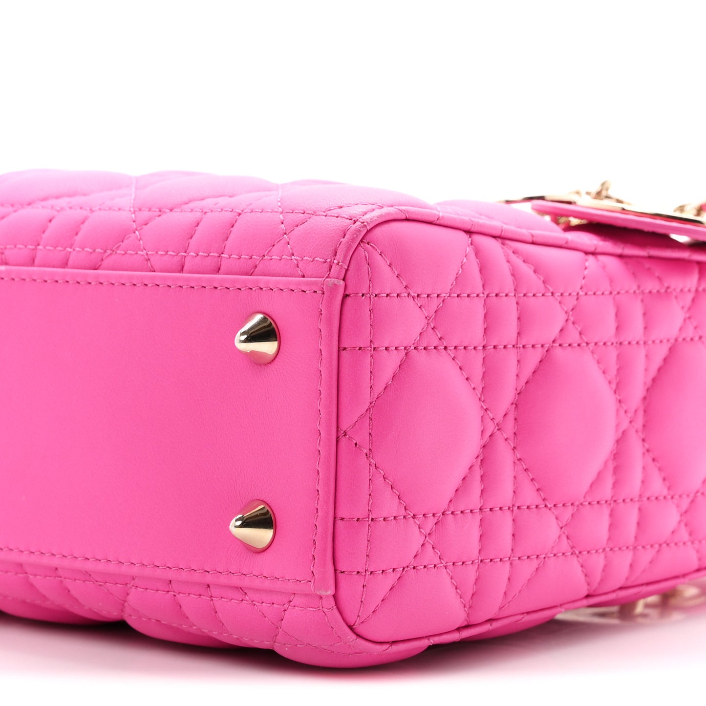 Lambskin Cannage Small My ABCDior Lady Dior Fuchsia