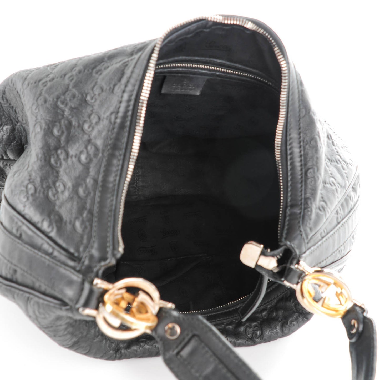 Guccissima Large GG Twins Hobo Black
