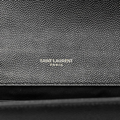 Saint Laurent Grain De Poudre Medium Classic Monogram Kate Satchel Black 6 of 10