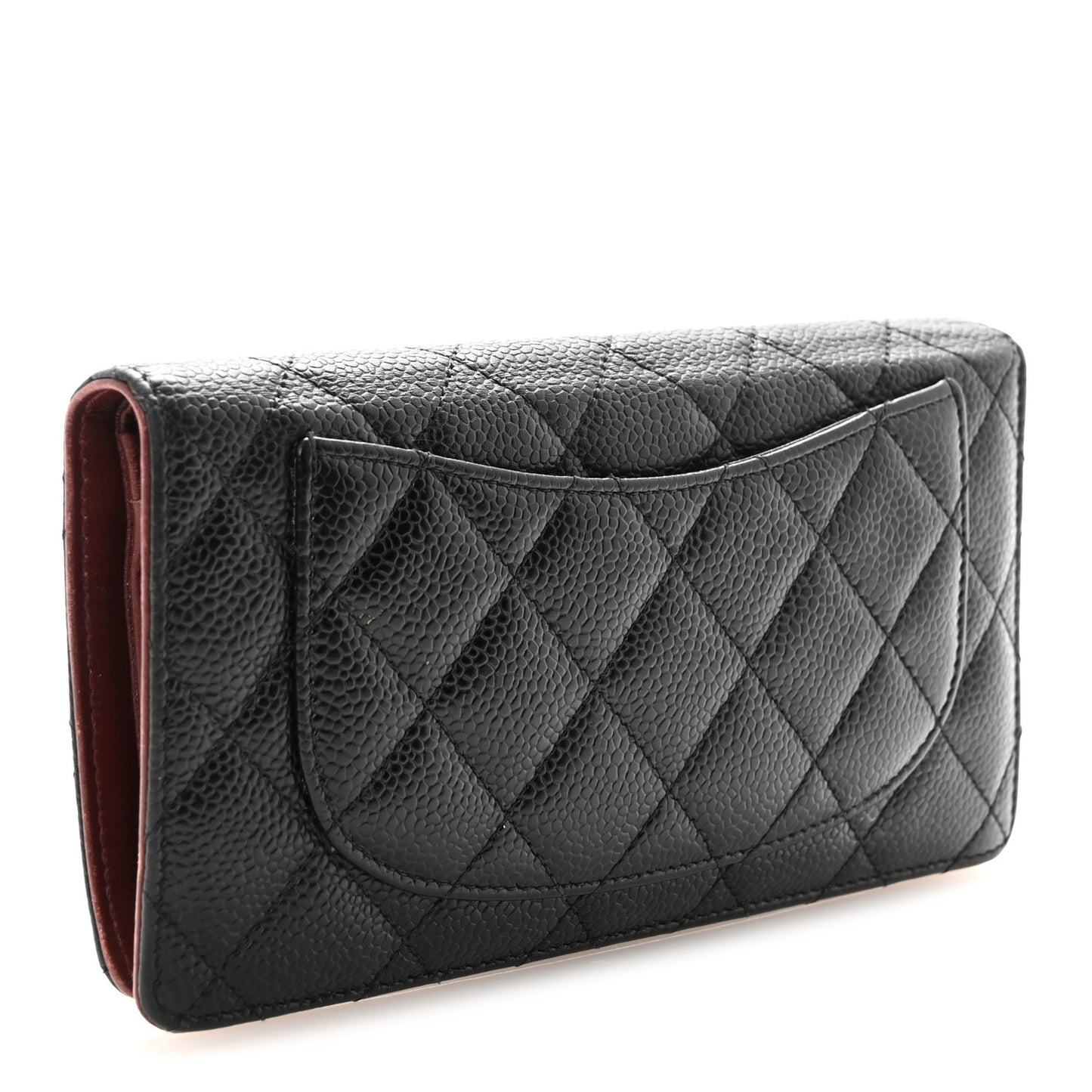 Caviar Quilted Yen Wallet Black