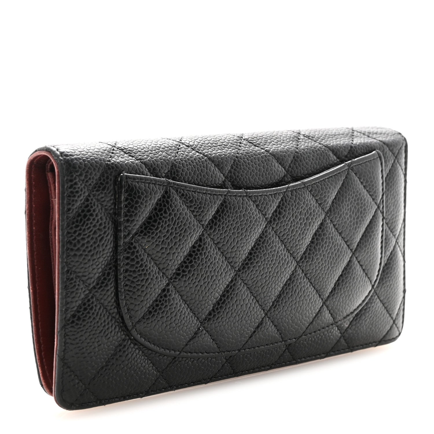 Chanel Caviar Quilted Yen Wallet Black 3 of 9