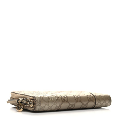 Gucci Metallic Guccissima Microguccissima Bree Zip Around Wallet Golden Beige 4 of 12