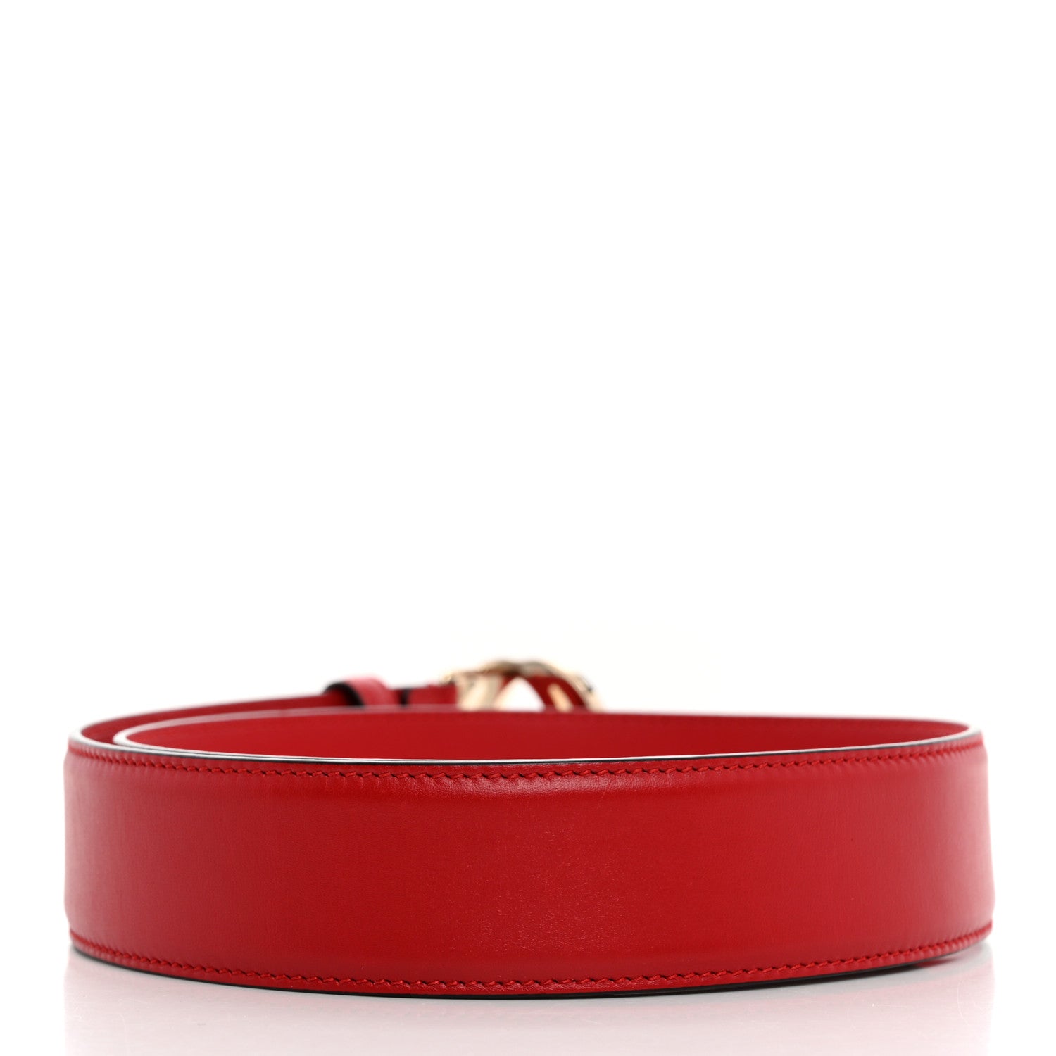 Gucci Moon Calfskin Interlocking G 37mm Belt 75 30 Vibrant Red 2 of 5
