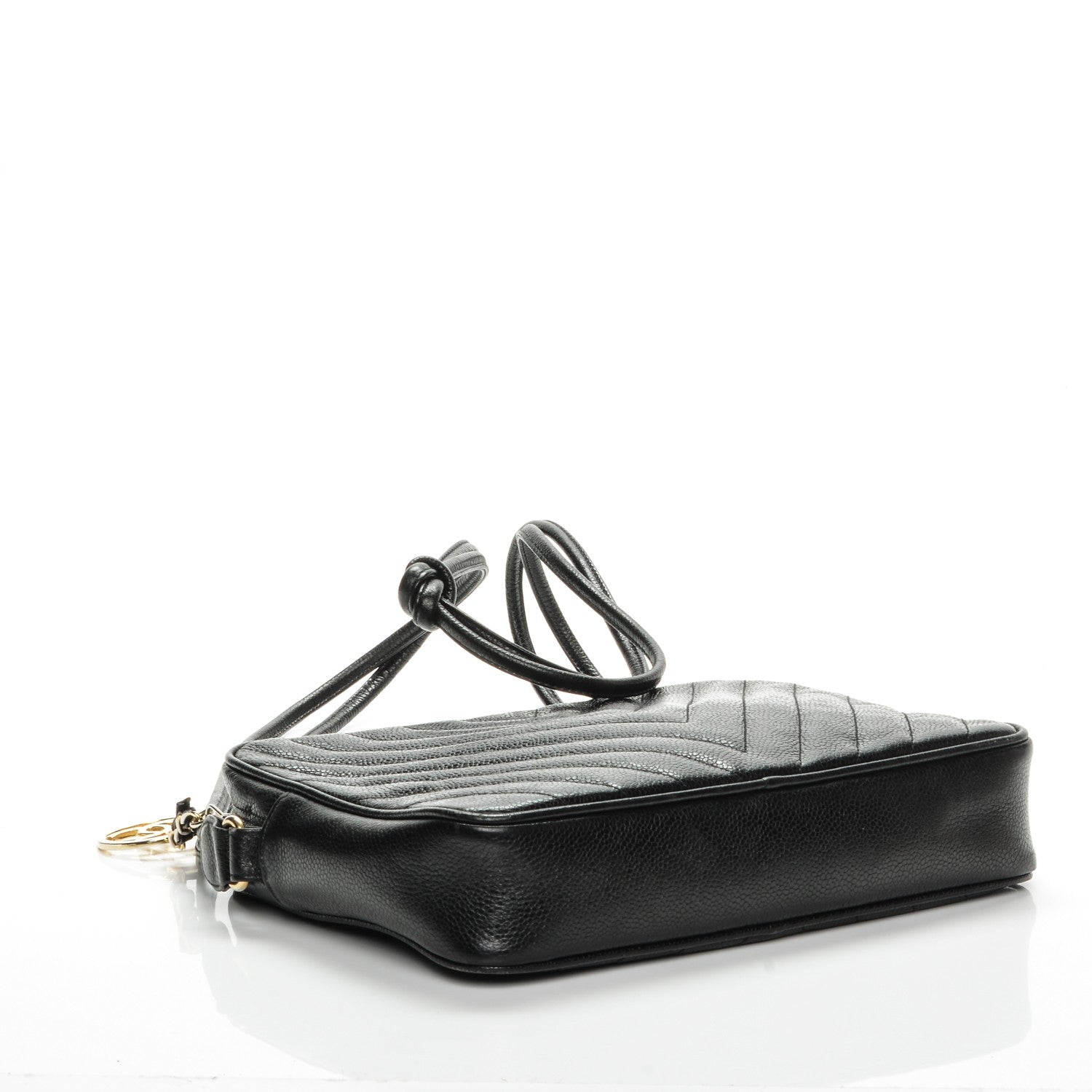 Chanel Caviar Chevron Quilted Camera Case Black 4 of 9