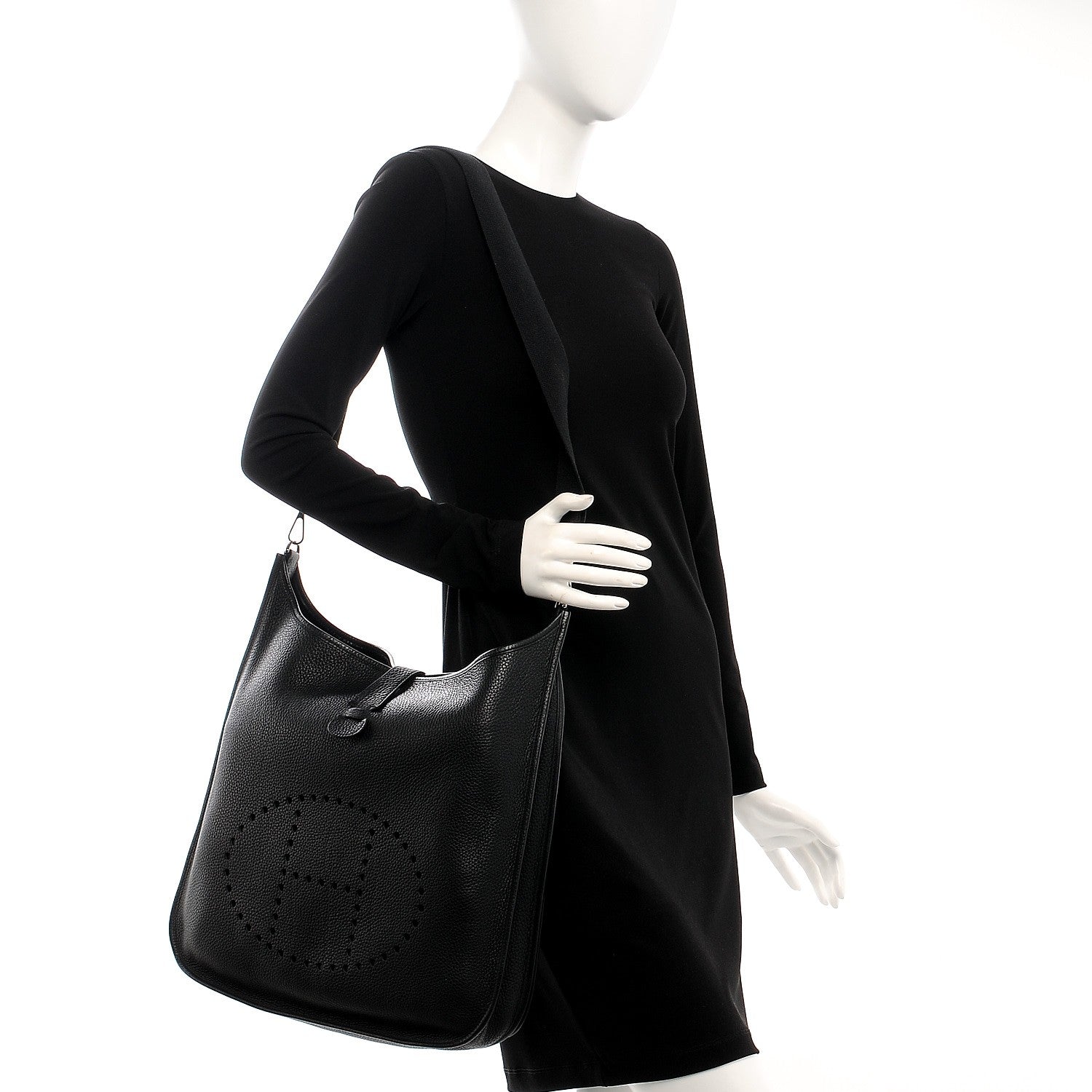 Hermes Taurillon Clemence Evelyne II TGM Black 2 of 7