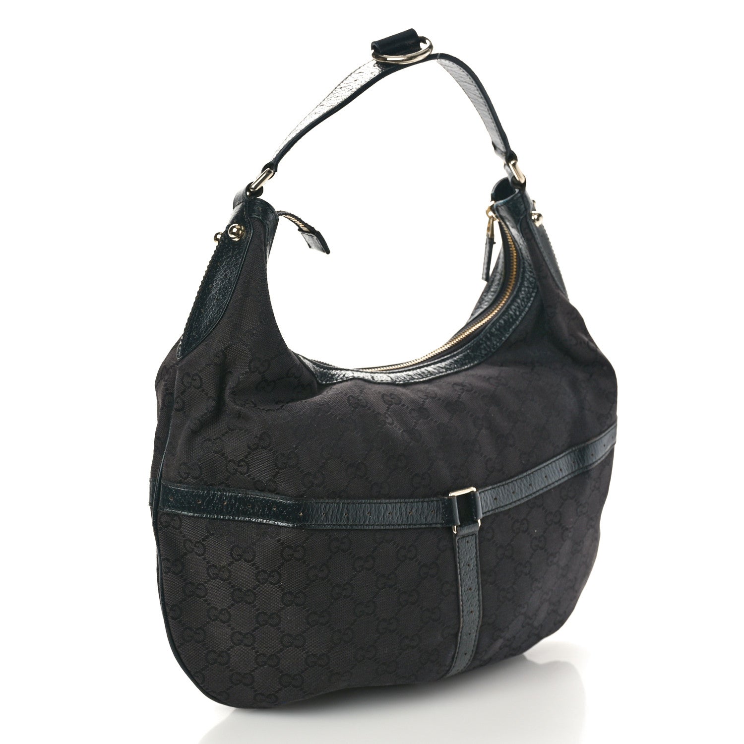 Gucci Monogram Web GG Reins Hobo Black 2 of 13