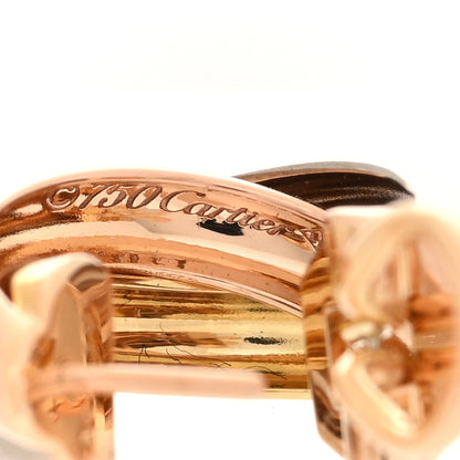 Cartier 18K Pink Yellow White Gold Classic Trinity Hoop Earrings 4 of 5
