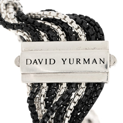 David Yurman DAVID YURMAN Darkened Sterling Silver 21mm Multi Row Box Chain Bracelet 3 of 4