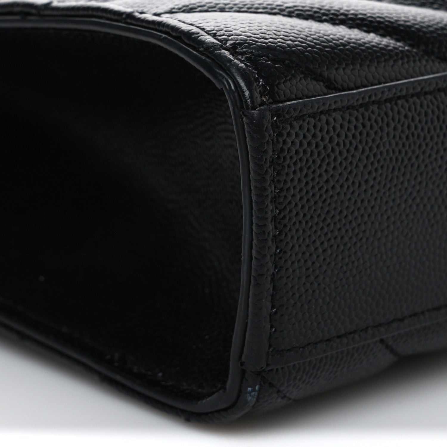 Saint Laurent Grain De Poudre Matelasse Chevron Medium Monogram Satchel Black 8 of 9