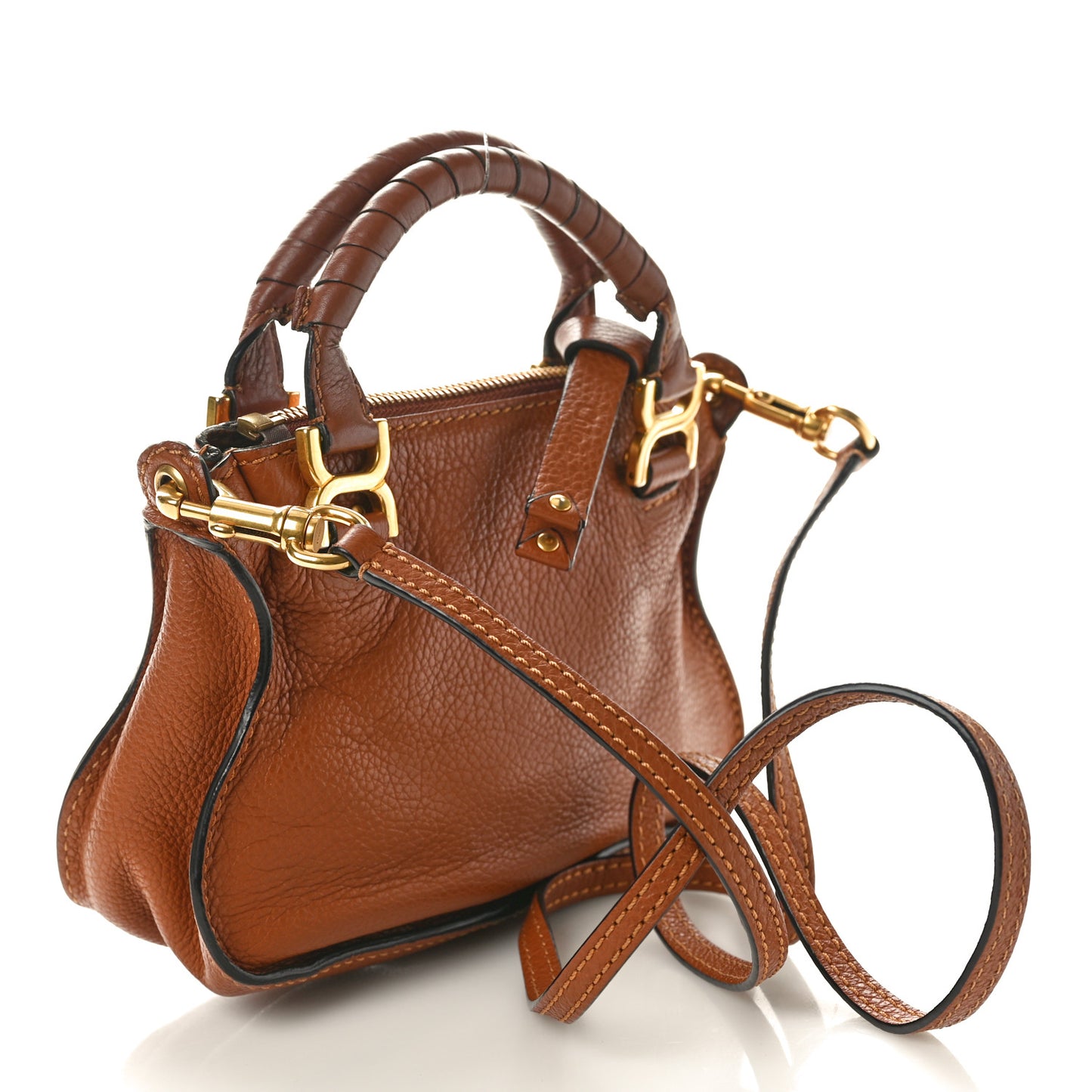 Calfskin Mini Marcie Satchel Tan