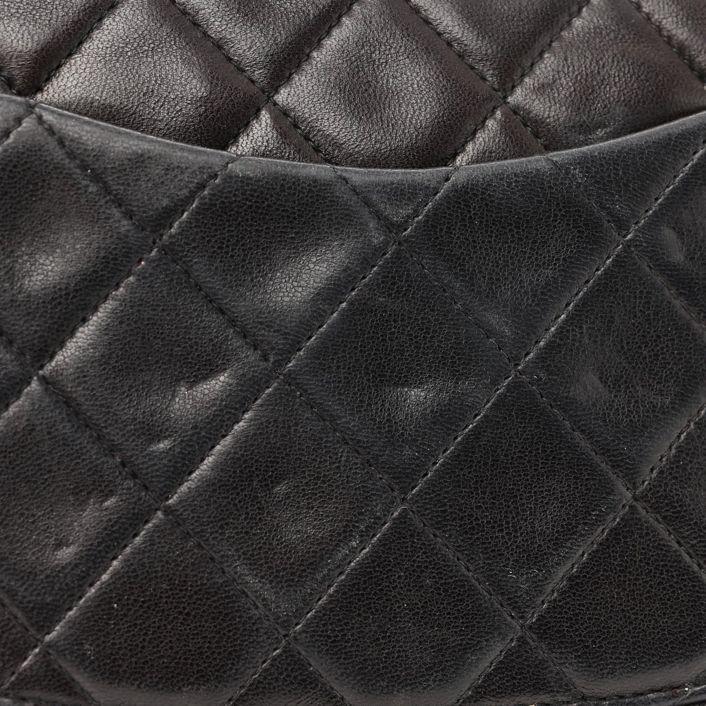 Lambskin Quilted Medium Double Flap Black
