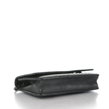 Chanel Lambskin Chevron Wallet On Chain WOC Black 4 of 10