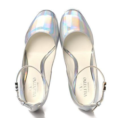 Valentino Garavani Metallic Tan-Go 55/155mm Platform Pumps 37.5 Silver 2 of 10