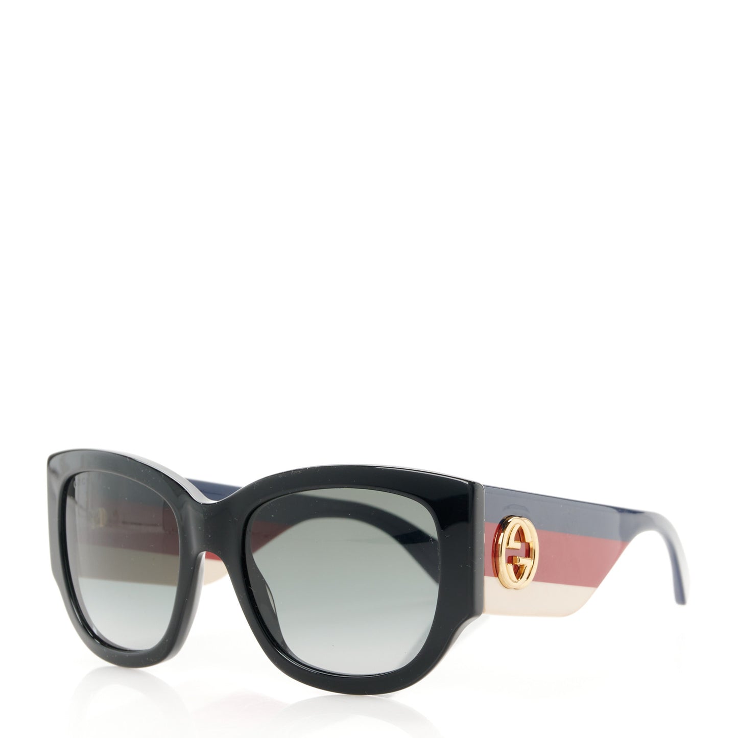 Acetate Web Oversized Frame Rectangle Sunglasses GG0276S Black Multicolor