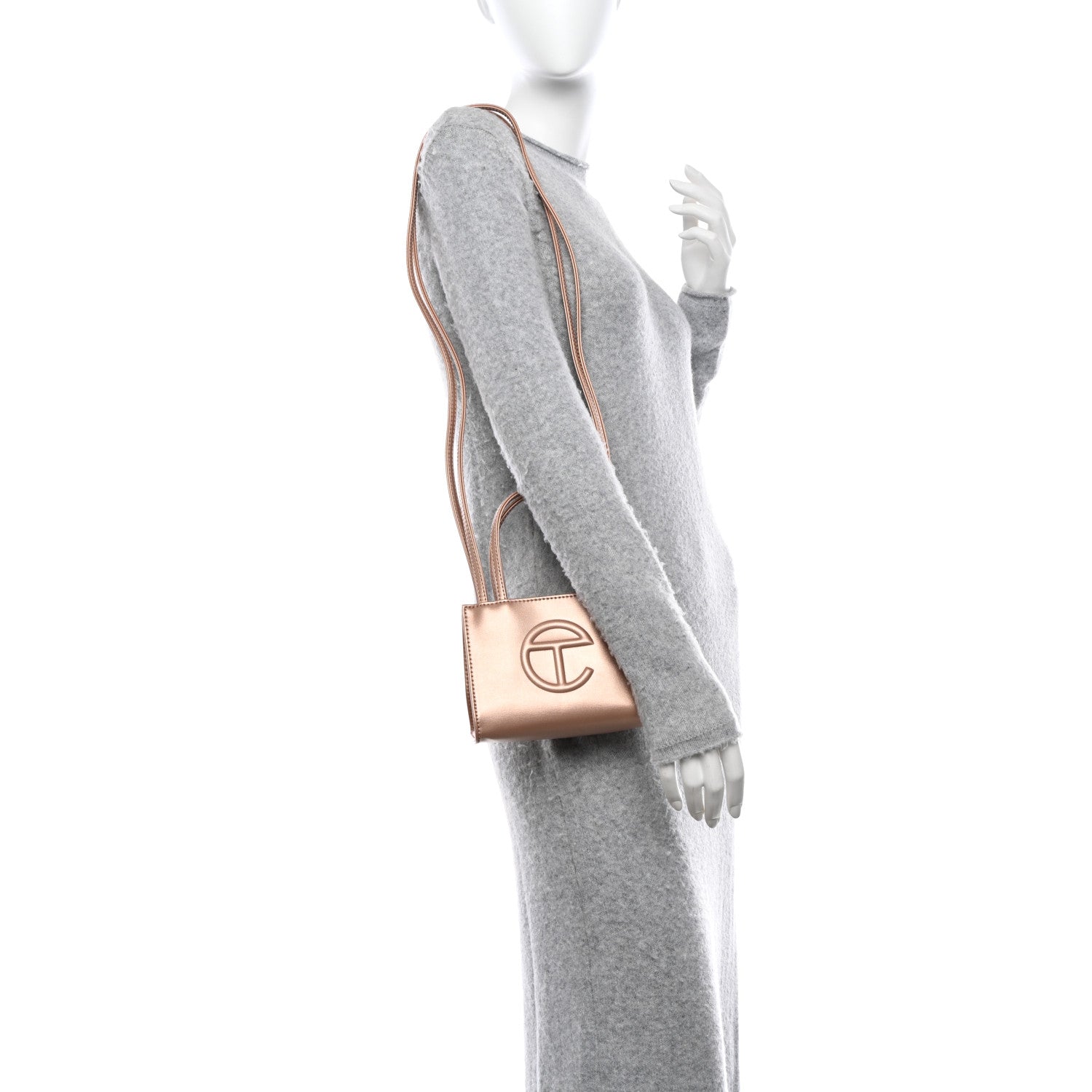 Telfar Metallic Vegan Leather Small Shopping Bag Copper 2 of 10