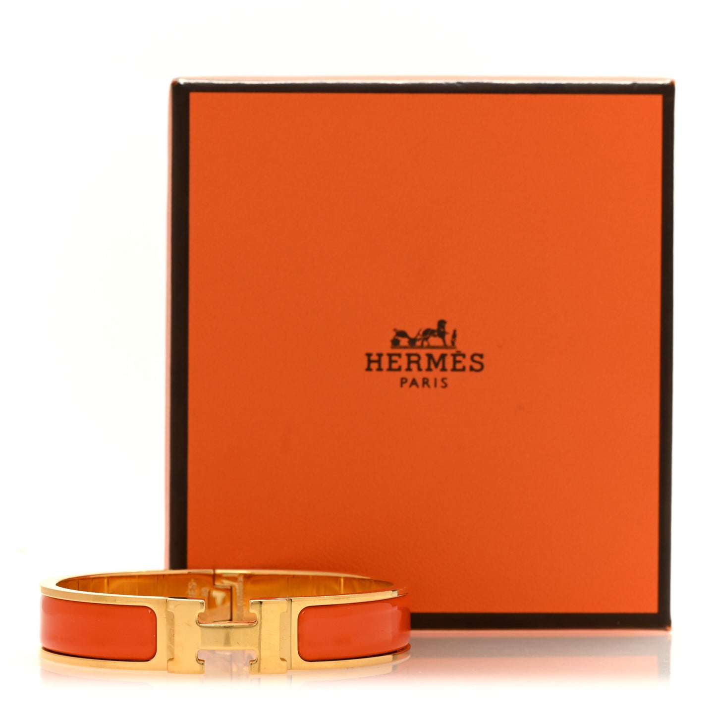 Enamel Narrow Clic Clac H Bracelet PM Orange