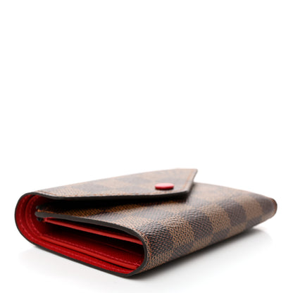 Louis Vuitton Damier Ebene Victorine Wallet Red 4 of 8