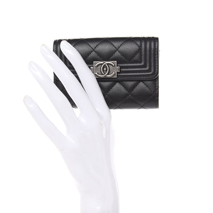 Chanel Calfskin Quilted 4 Key Holder Boy Flap Black 2 of 8