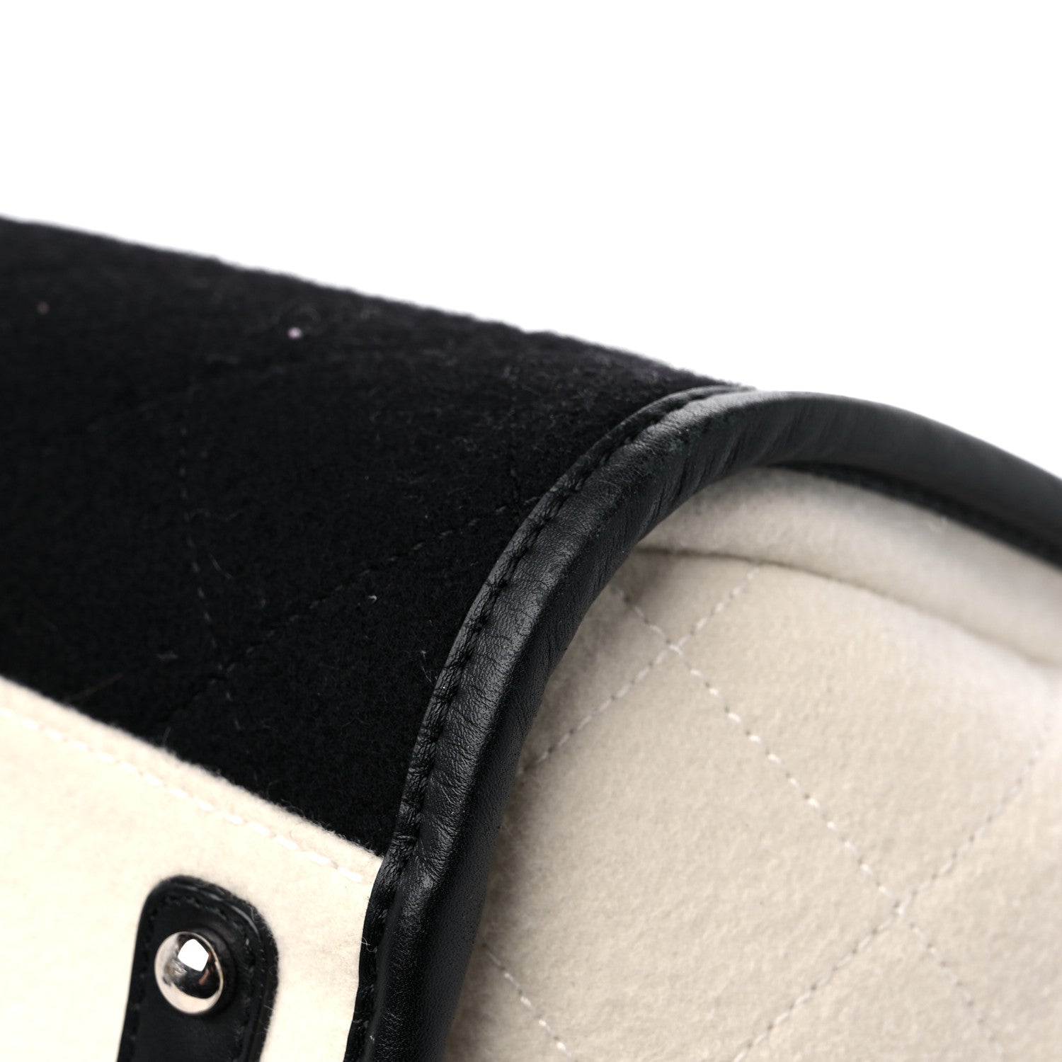Chanel Wool Felt Calfskin Large Deauville Tote Black White 10 of 14
