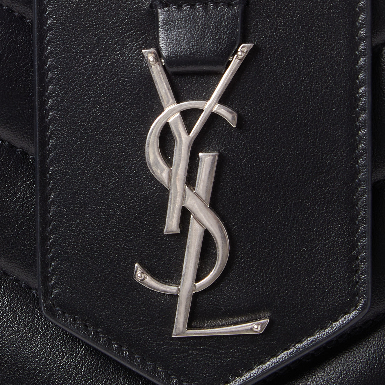 Saint Laurent Calfskin Y Quilted Monogram Large Loulou Shopper Black 8 of 9