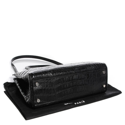 Saint Laurent Crocodile Embossed Medium trois Class Tote Black 5 of 10