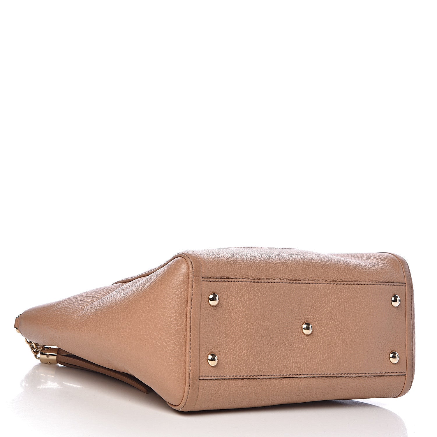 Gucci Pebbled Calfskin Small Soho Top Handle Bag Camelia 4 of 12
