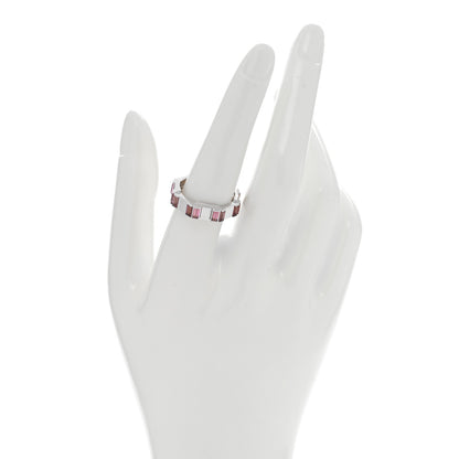 Gucci 18K White Gold Rubellite 7mm Link to Love Ring 58 8.25 2 of 4