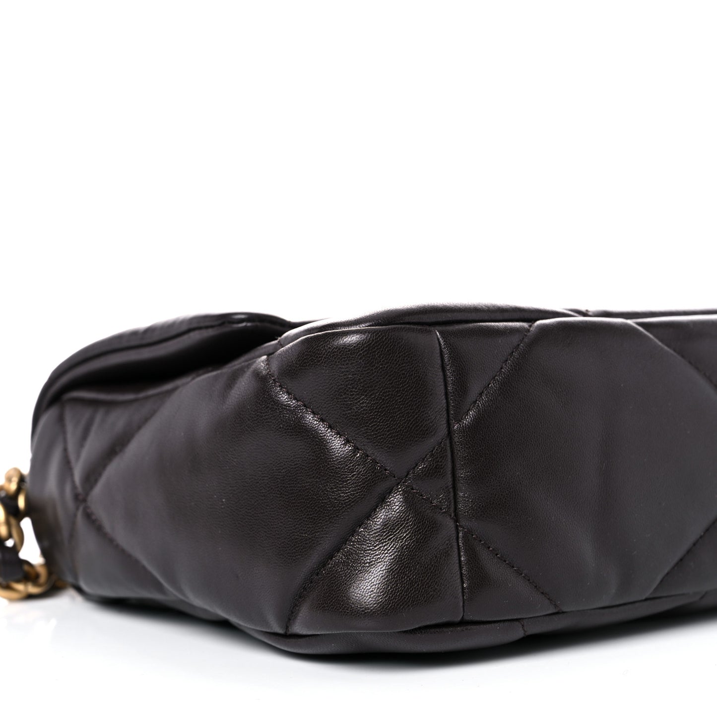 Lambskin Quilted Medium Chanel 19 Flap Dark Brown