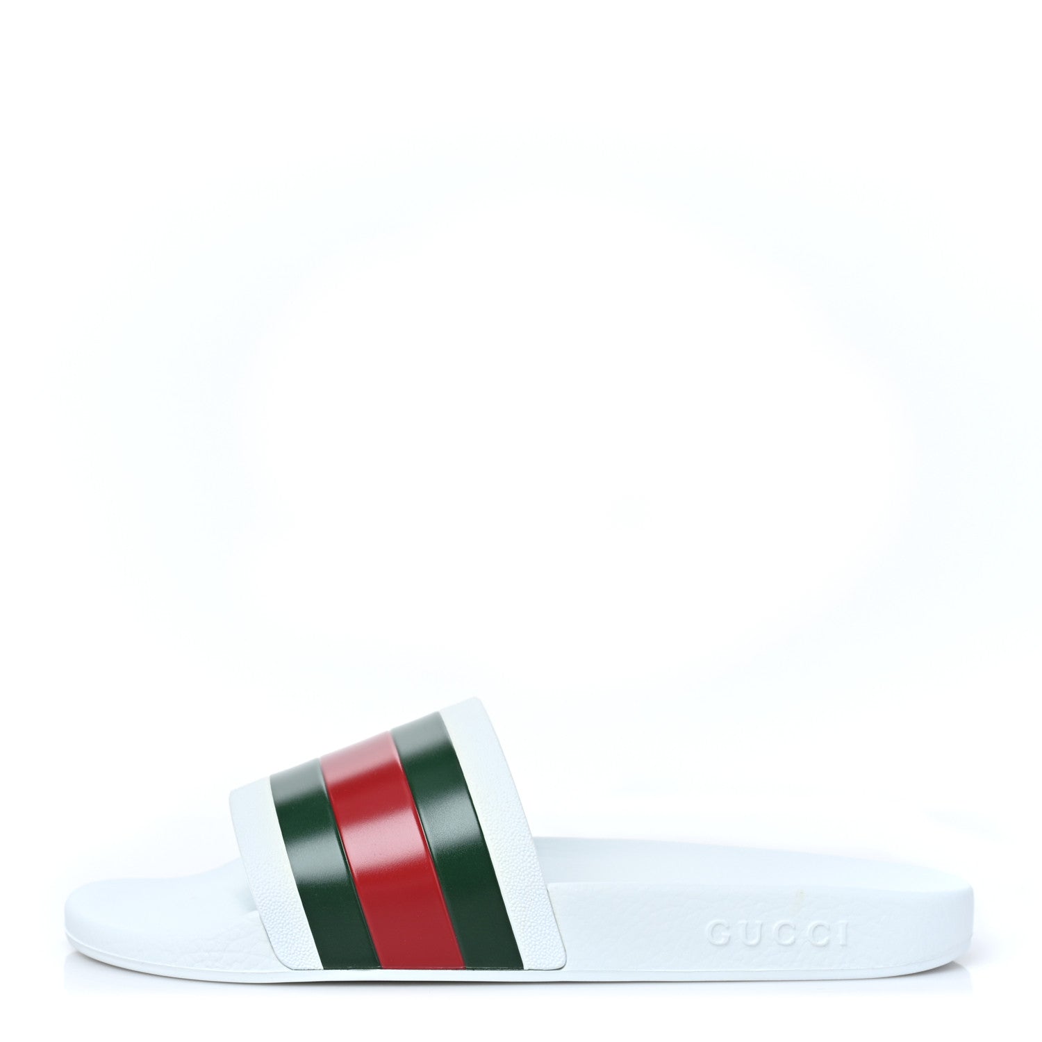 Gucci Rubber Web Mens Pool Slide Sandals 11 Great White 1 of 7