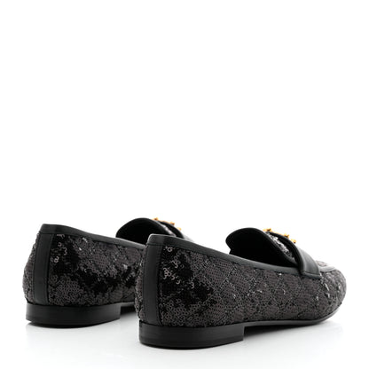 Chanel Sequin Lambskin Quilted CC Loafers 37.5 Black 4 of 9