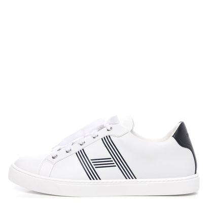 Hermes Calfskin Mens Advantage Sneakers 43.5 White Black 1 of 8
