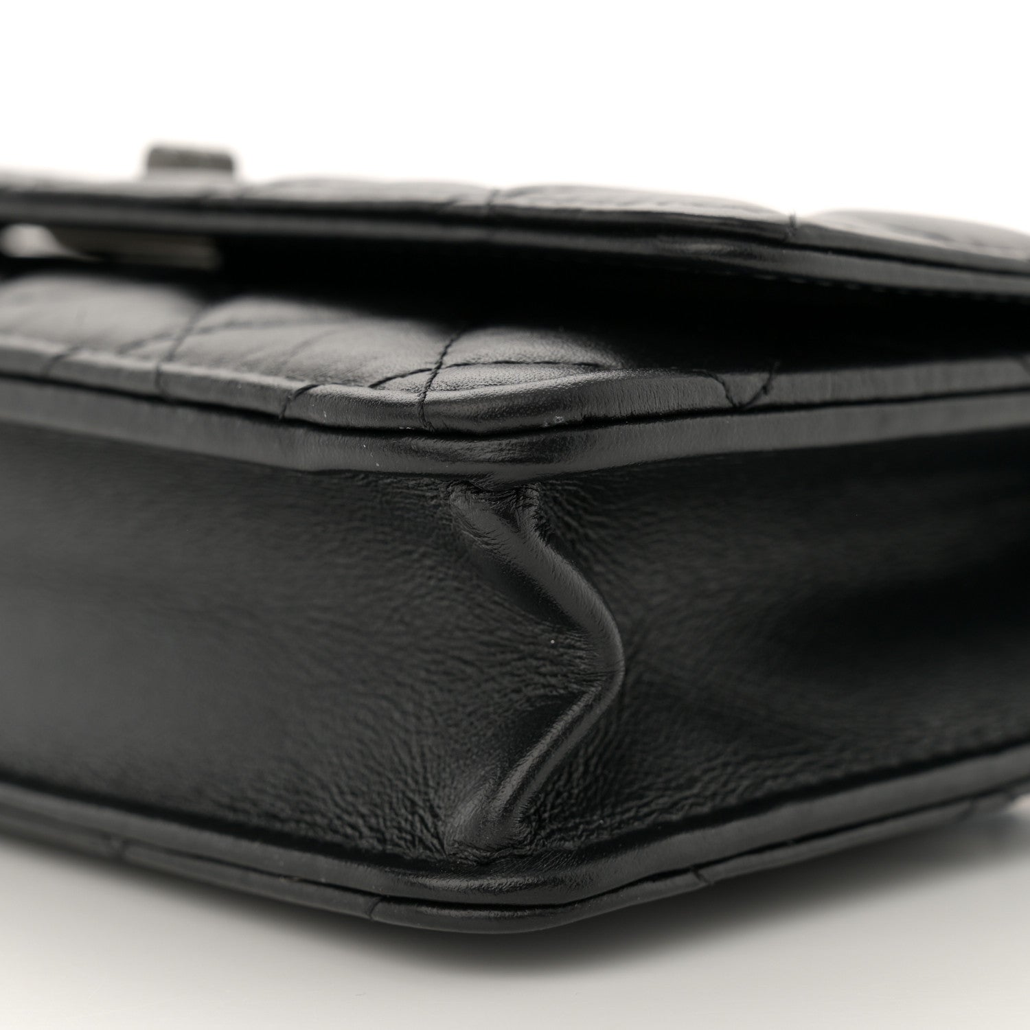 Chanel Aged Calfskin Quilted Reissue Wallet On Chain WOC So Black 10 of 11