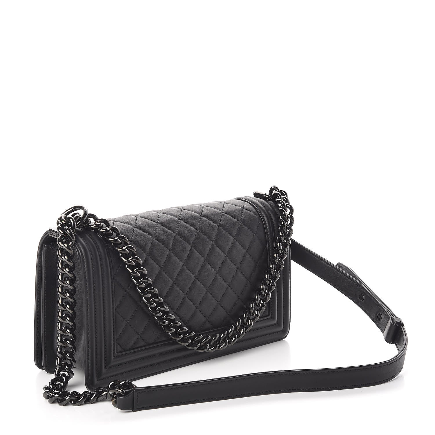 Chanel Calfskin Quilted Medium Boy Flap So Black 3 of 10