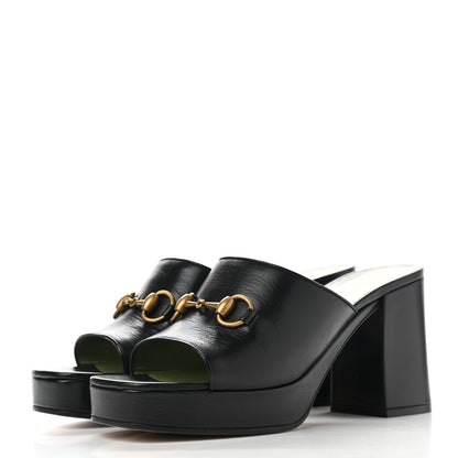 Gucci Granada Kid Houdan Platform Slide Sandals 39 Black 3 of 9