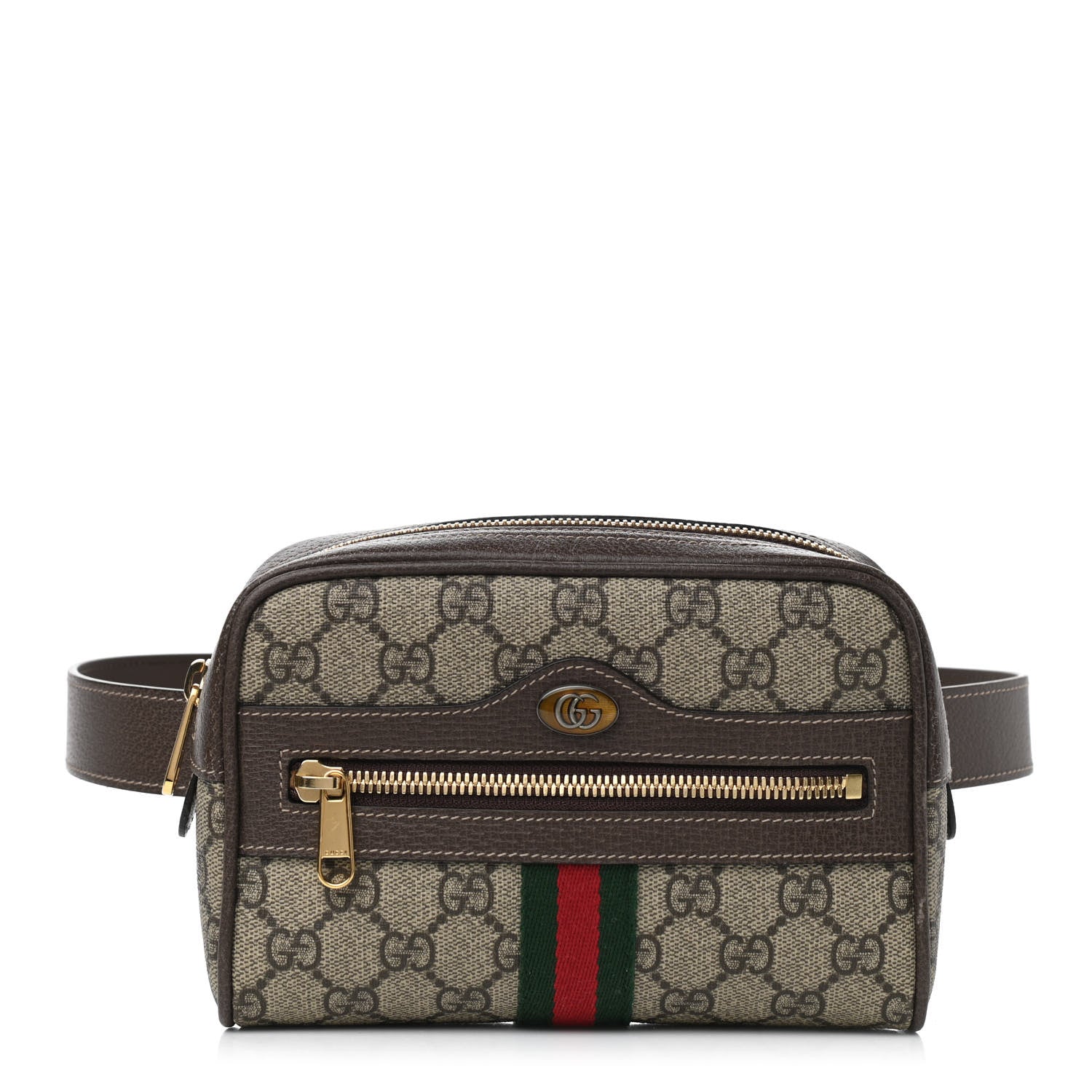 Gucci GG Supreme Monogram Web Small Ophidia Belt Bag 85 34 Dark Brown 1 of 13